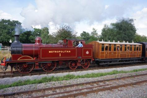 A lovely shot of our two most recent restoration projects - Metropolitan locomotive No.1 and 'Jubilee' Carriage 353 - seen together to celebrate the Underground's 150th anniversary